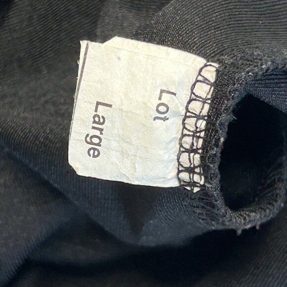 VTG FASHION BUG 90s Sleeveless Blouse Sz L Black Floral Silky Shell Round Neck - Picture 7 of 7